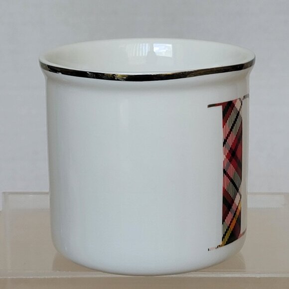 Pottery Barn Stewart Plaid Stoneware Initital Alphabet "D" Christmas Coffee Mug - Picture 4 of 12